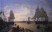 Robert Salmon The Boston Harbor from Constitution Wharf oil painting reproduction